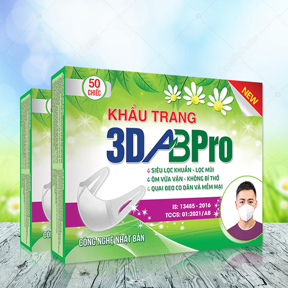 KHẨU TRANG 3D AB PRO - HỘP 50 CHIẾC